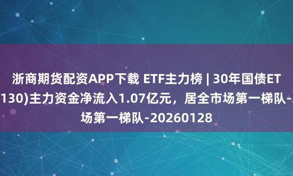 浙商期货配资APP下载 ETF主力榜 | 30年国债ETF博时(511130)主力资金净流入1.07亿元，居全市场第一梯队-20260128