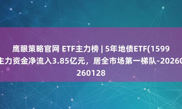 鹰眼策略官网 ETF主力榜 | 5年地债ETF(159972)主力资金净流入3.85亿元，居全市场第一梯队-20260128